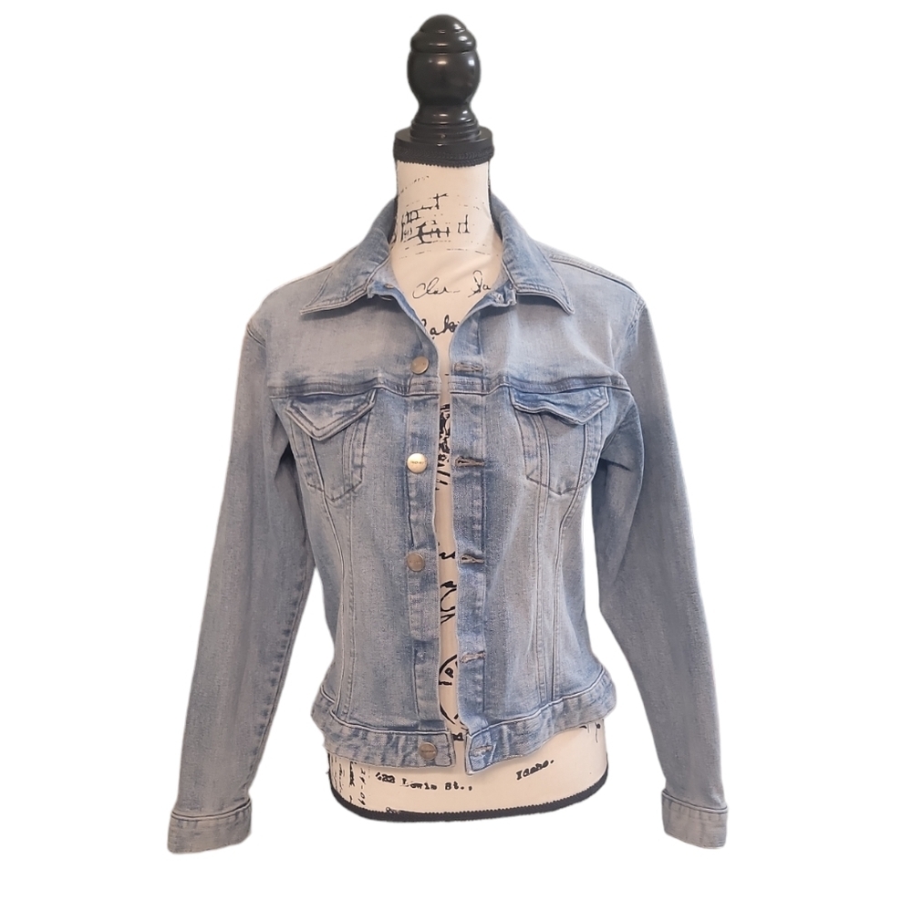 Warp + Weft Trendy Denim Preppy Lightwash Womens Jacket Size Small